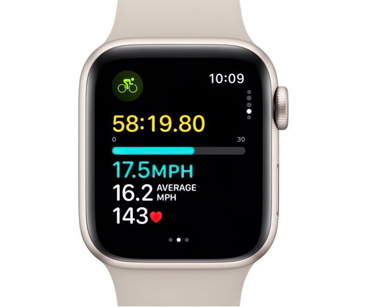 Apple Watch SE 2 40mm Starlight Aluminum Case with Starlight Sport Band (M/L) (MR9V3) 2023